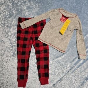 Cozy Red, Black, and Gray Kids Pajama Set